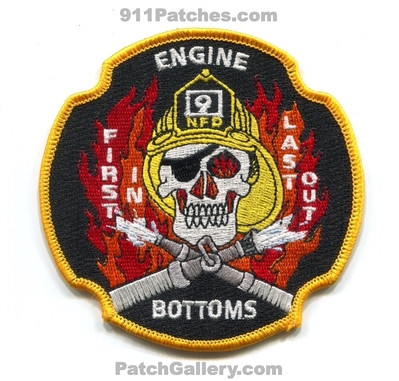 Nashville Fire Department Engine 9 Patch (Tennessee)
Scan By: PatchGallery.com
Keywords: first in last out bottoms
