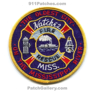 Natchez Fire Rescue Department Patch (Mississippi)
Scan By: PatchGallery.com
Keywords: dept. miss. the oldest city on the river