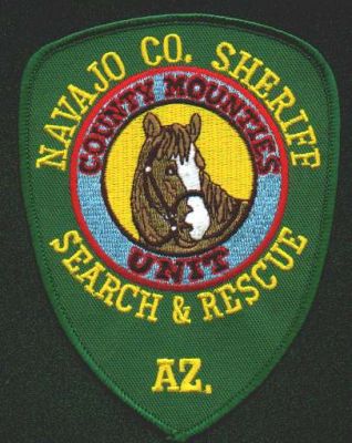 Navajo County Sheriff Search & Rescue Mounties Unit
Thanks to EmblemAndPatchSales.com for this scan.
Keywords: arizona sar
