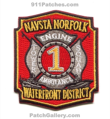 Naval Station Norfolk Fire Department Station 1 USN Navy Military Patch (Virginia)
Scan By: PatchGallery.com
[b]Patch Made By: 911Patches.com[/b]
Keywords: navsta dept. engine tower squad ambulance company co. waterfront district dist.