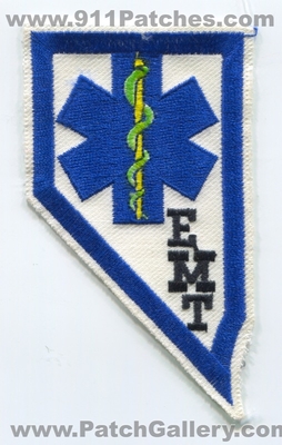 Nevada State Emergency Medical Technician EMT Patch (Nevada)
Scan By: PatchGallery.com
Keywords: certified licensed registered e.m.t. ems ambulance state shape