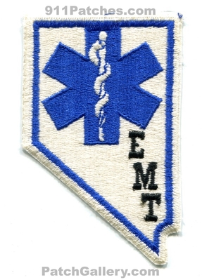 Nevada State Emergency Medical Technician EMT Patch (Nevada) (State Shape)
Scan By: PatchGallery.com
Keywords: certified licensed registered ems services ambulance