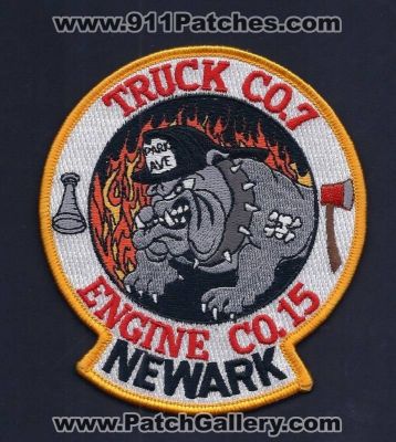 Newark Fire Department Engine Company 15 Truck Company 7 (New Jersey)
Thanks to PaulsFirePatches.com for this scan. 
Keywords: dept. co.