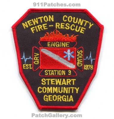 Newton County Fire Rescue Department Station 3 Stewart Community Patch (Georgia)
Scan By: PatchGallery.com
Keywords: co. dept. qrv engine squad company est. 1978