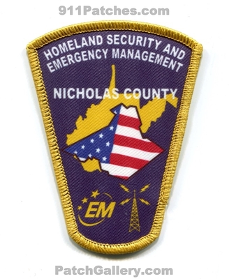 Nicholas County Emergency Management Fire EMS Police Sheriff Patch (West Virginia)
Scan By: PatchGallery.com
Keywords: co. em department dept. sheriffs office