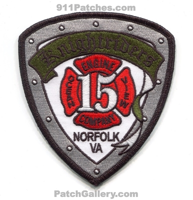 Norfolk Fire Rescue Department Engine 15 Patch (Virginia)
Scan By: PatchGallery.com
Keywords: dept. company co. station knightriders ocean view