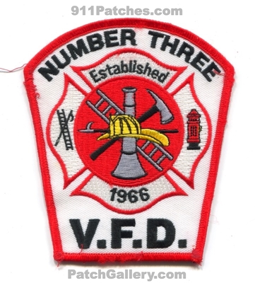 Number Three Volunteer Fire Department Patch (North Carolina)
Scan By: PatchGallery.com
Keywords: no. 3 vol. dept. v.f.d. vfd established 1966