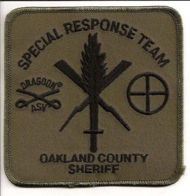 Oakland County Sheriff Special Response Team
Thanks to EmblemAndPatchSales.com for this scan.
Keywords: california srt
