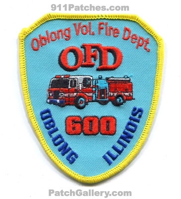 Oblong Volunteer Fire Department 600 Patch (Illinois)
Scan By: PatchGallery.com
