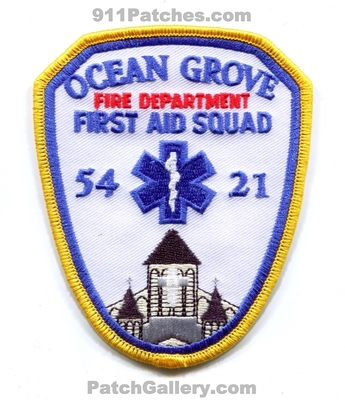 Ocean Grove Fire Department First Aid Squad 54 21 EMS Patch (New Jersey)
Scan By: PatchGallery.com
In Memory of Bernie Shaffer
Keywords: dept. ambulance