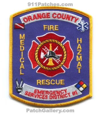 Orange County Emergency Services District ESD 1 Fire Department Patch (Texas)
Scan By: PatchGallery.com
Keywords: co. number no. #1 dept. rescue medical hazmat