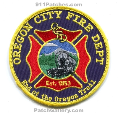 Oregon City Fire Department Patch (Oregon)
Scan By: PatchGallery.com
Keywords: dept. ocfd end of the trail est. 1853