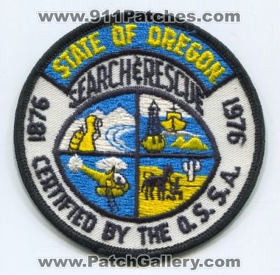 Oregon Search and Rescue Patch (Oregon)
Scan By: PatchGallery.com
Keywords: state of sar & certified by the ossa o.s.s.a.