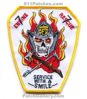 Orlando Fire Department Station 7 Patch (Florida)
Scan By: PatchGallery.com
Keywords: dept. ofd o.f.d. engine rescue company co. skull service with a smile