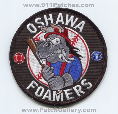 Oshawa Fire EMS Department Foamers Patch (Canada ON)
Scan By: PatchGallery.com
Keywords: dept. baseball