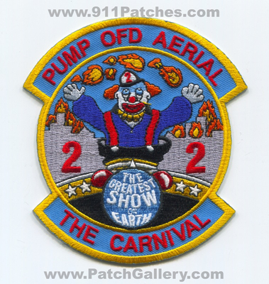 Ottawa Fire Department Station 22 Patch (Canada ON)
Scan By: PatchGallery.com
Keywords: Dept. OFD O.F.D. Pump Aerial Company Co. The Carnival - The Greatest Show on Earth - Clown Circus