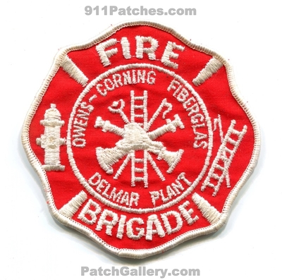 Owens Corning Fiberglas Delmar Plant Fire Brigade Patch (New York)
Scan By: PatchGallery.com
Keywords: department dept.