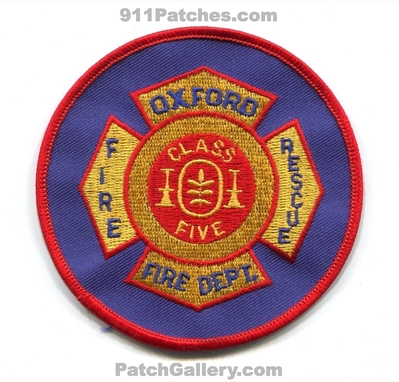 Oxford Fire Rescue Department Class 5 Patch (Mississippi)
Scan By: PatchGallery.com
Keywords: dept. five