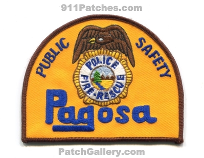 Pagosa Public Safety Department Fire Rescue Police Patch (Colorado)
[b]Scan From: Our Collection[/b]
Keywords: dept. of dps springs