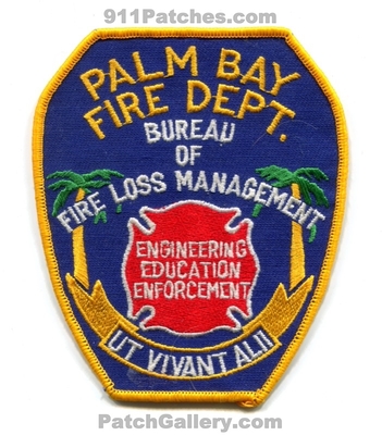 Palm Bay Fire Department Bureau of Fire Loss Management Patch (Florida)
Scan By: PatchGallery.com
Keywords: dept. marshal engineering education enforcement ut vivant alii