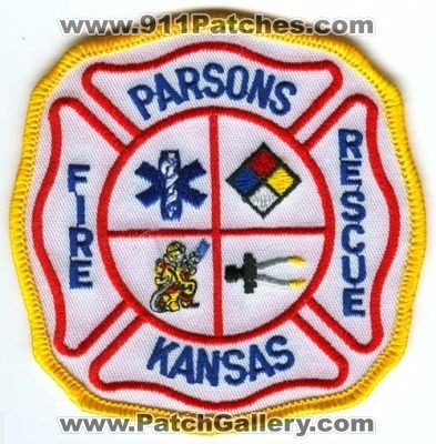 Parsons Fire Rescue Patch (Kansas)
[b]Scan From: Our Collection[/b]
