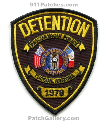 Pascua Yaqui Tribe Police Department Detention Patch (Arizona)
Scan By: PatchGallery.com
Keywords: indian tribal tucson 1978