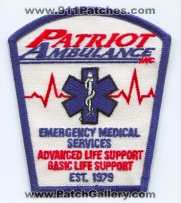 Patriot Ambulance Inc Emergency Medical Services (Massachusetts)
Scan By: PatchGallery.com
Keywords: inc. ems advanced life support als basic bls