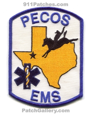 Pecos Emergency Medical Services EMS Patch (Texas)
Scan By: PatchGallery.com
Keywords: ambulance emt paramedic