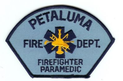 Petaluma Fire Dept Paramedic
Thanks to PaulsFirePatches.com for this scan.
Keywords: california department firefighter