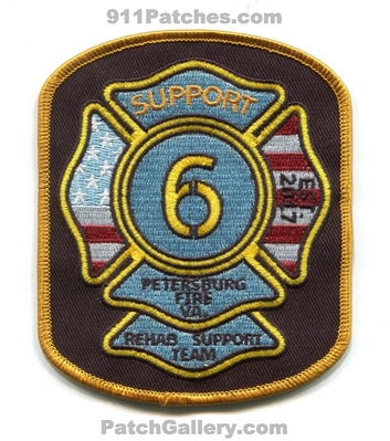 Petersburg Fire Department Support 6 Rehab Support Team Patch (Virginia)
Scan By: PatchGallery.com
[b]Patch Made By: 911Patches.com[/b]
Keywords: dept. est. 2017