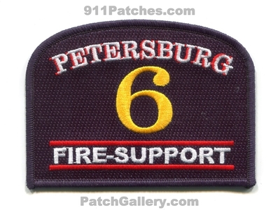 Petersburg Fire Department Support 6 Patch (Virginia)
Scan By: PatchGallery.com
[b]Patch Made By: 911Patches.com[/b]
Keywords: dept.
