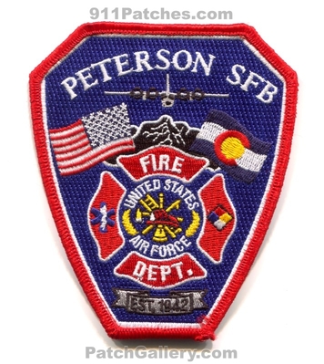 Peterson Space Force Base SFB Fire Department USAF Military Patch (Colorado)
[b]Scan From: Our Collection[/b]
Keywords: s.f.b. dept. air force afb a.f.b. est. 1942