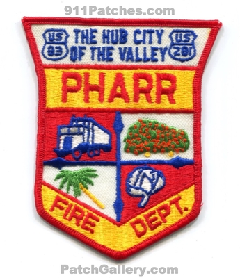 Pharr Fire Department Patch (Texas)
Scan By: PatchGallery.com
Keywords: dept. the hub city of the valley