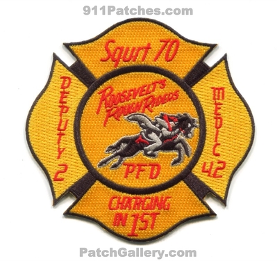 Philadelphia Fire Department Engine 70 Deputy 2 Medic 42 Patch (Pennsylvania)
Scan By: PatchGallery.com
[b]Patch Made By: 911Patches.com[/b]
Keywords: dept. pfd squrt chief ambulance company co. station charging in 1st roosevelts rough riders
