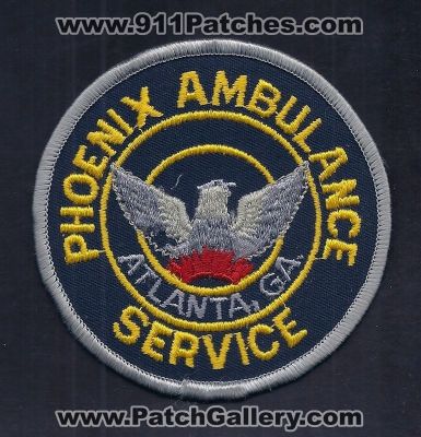 Phoenix Ambulance Service (Georgia)
Thanks to PaulsFirePatches.com for this scan. 
Keywords: ems ga. atlanta