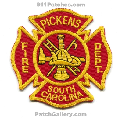 Pickens Fire Department Patch (South Carolina)
Scan By: PatchGallery.com
Keywords: dept.