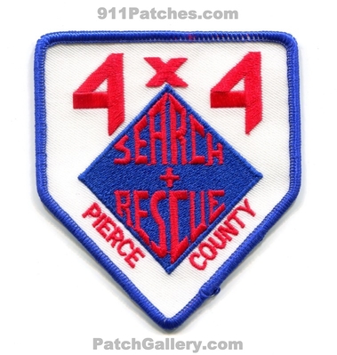 Pierce County 4x4 Search and Rescue SAR Patch (Washington)
Scan By: PatchGallery.com
Keywords: co. ems