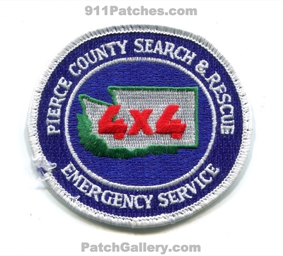 Pierce County 4x4 Search and Rescue SAR Emergency Services Patch (Washington)
Scan By: PatchGallery.com
Keywords: co. ems