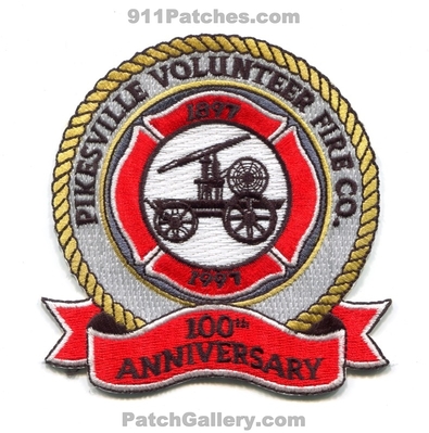 Pikesville Volunteer Fire Company 100th Anniversary Patch (Maryland) (Confirmed)
Scan By: PatchGallery.com
Keywords: vol. co. 1897 1997 years