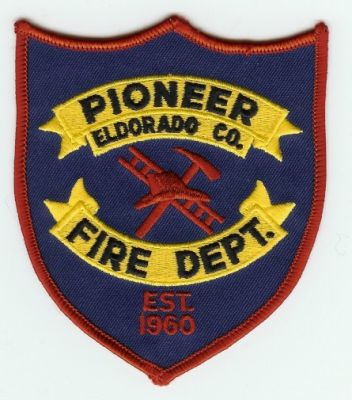 Pioneer Fire Dept
Thanks to PaulsFirePatches.com for this scan.
Keywords: california department el dorado co