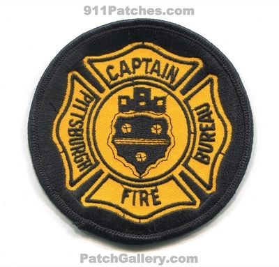 Pittsburgh Fire Bureau Captain Patch (Pennsylvania)
Scan By: PatchGallery.com
Keywords: department dept.