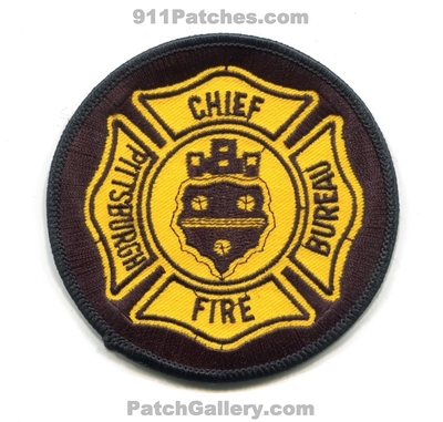 Pittsburgh Fire Bureau Chief Patch (Pennsylvania)
Scan By: PatchGallery.com
Keywords: department dept.