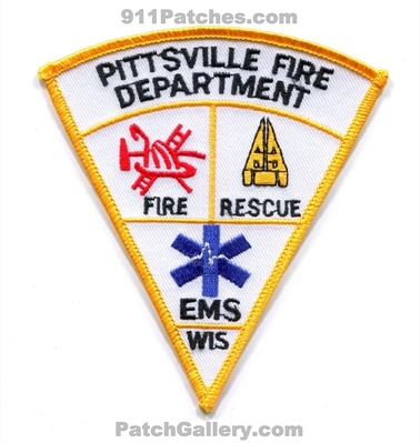 Pittsville Fire Department Patch (Wisconsin)
Scan By: PatchGallery.com
Keywords: dept. rescue ems