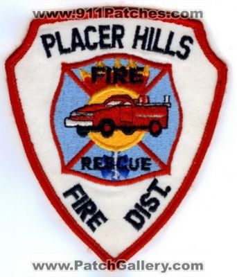 Placer Hills Fire District Department (California)
Thanks to Paul Howard for this scan. 
Keywords: dist. dept. rescue