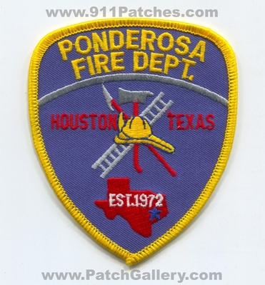 Ponderosa Fire Department Houston Patch (Texas)
Scan By: PatchGallery.com
Keywords: dept. est. 1972