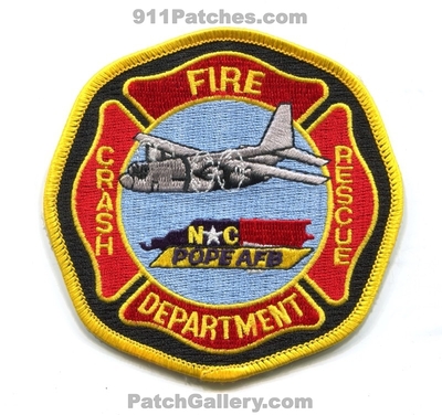 Pope Air Force Base AFB Fire Department Crash Rescue CFR USAF Military Patch (North Carolina)
Scan By: PatchGallery.com
Keywords: dept. arff aircraft airport firefighter firefighting