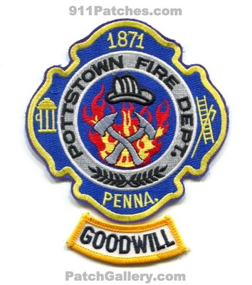 Pottstown Fire Department Goodwill Patch (Pennsylvania)
Scan By: PatchGallery.com
Keywords: dept. 1871 penna.