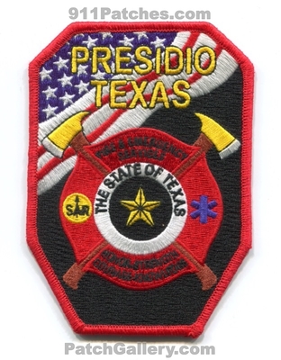 Presidio Fire and Emergency Services Department Patch (Texas)
Scan By: PatchGallery.com
Keywords: & dept. es sar