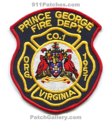 Prince George Fire Department Company 1 Patch (Virginia)
Scan By: PatchGallery.com
Keywords: dept. co. number no. #1 station org. 1957