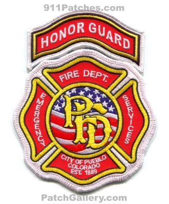 Pueblo Fire Department Honor Guard Patch (Colorado)
[b]Scan From: Our Collection[/b]
Keywords: dept. emergency services es city of est. 1889